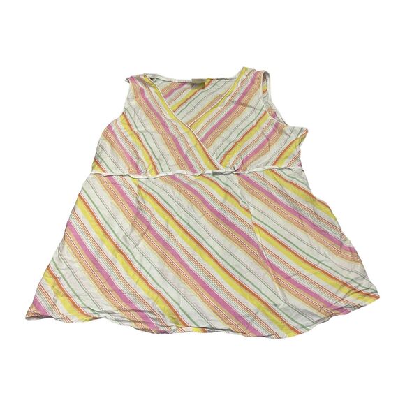 Motherhood Maternity Blouse Top Women XL Multicolor Striped Surplice Neck Belted - Picture 1 of 6